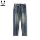 HIPANDA你好熊貓潮牌高端牛仔褲男生春夏新款休閑百搭修身小直筒男士長(cháng)褲 復古藍長(cháng)褲 28 建議90-115斤