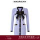 MAXRIENY財閥千金針織裙蝴蝶結小香風(fēng)連衣裙氣質(zhì)顯瘦短裙 丁香紫 S 01