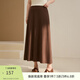纖莉秀【焦糖可可】加絨加厚針織半身裙大碼女裝胖mm春裝新款3275 咖色 2XL