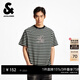杰克·瓊斯（JACK&JONES）男裝夏季新款純棉舒適美式復古經(jīng)典條紋休閑寬松短袖T恤 E40黑色 常規 S （170）
