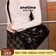 ONETIME星球單肩HOBO包新款學(xué)院風(fēng)時(shí)尚百搭大學(xué)生上課出行斜挎包 黑色