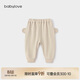babylove男女寶寶褲子春款純棉大pp褲外出長(cháng)褲毛圈百搭休閑褲束腳褲