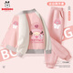 巴布豆（BOBDOG）女童套裝春秋新款棒球服外套衣服童裝兩件套運動(dòng)服春裝 粉+粉 110