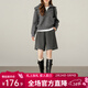 熙世界（sllsky）灰色毛呢短褲秋冬2025新款高級感休閑直筒中褲西裝五分褲 深灰色 L