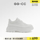 GG-CC真皮厚底小白鞋女新款松糕鞋百搭增高女鞋休閑板鞋ins  G21X2014 白色牛皮 37