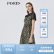 PORTS寶姿春夏新品女裝短袖中長(cháng)連衣裙LM8D214MPS133 黑色印花 XS (2)
