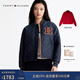 Tommy Hilfiger秋冬男女防潑水雙面穿美式復古潮流飛行棒球棉服夾克外套 紅色/藏青色XMP M （推薦：115-125斤）