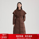 艾萊依羽絨服女氣質(zhì)長(cháng)款風(fēng)衣斗篷披肩通勤收腰大衣冬外套 堅果棕S