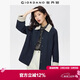 佐丹奴外套女春季新款純棉磨毛拼接燈芯絨翻領(lǐng)廓形夾克女05375686