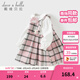 戴維貝拉（DAVE＆BELLA）春裝新款純棉兒童連衣裙女童格子裙學(xué)院風(fēng)女寶寶裙子小童公主裙 粉灰格【現貨】 120 cm（建議身高110-120cm）