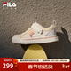 FILA斐樂(lè )童鞋兒童休閑鞋年夏季新款板鞋男女小童低幫帆布鞋潮 奶白/珍珠白-GP 32