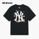 MLB男女親子復古潮流精致刺繡LOGO背標圓領T恤7ATSL0363-50BKS-160