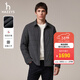 哈吉斯（HAZZYS）男裝 冬款襯衫式翻領(lǐng)絎縫棉服高彈簡(jiǎn)約男士外套ASSZU0CDX12 深灰色CC XL （180/100A 50）