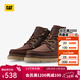 卡特（CAT）馬丁靴工裝靴男鞋舒適牛皮革鞋面戶(hù)外復古高幫短筒鞋子男P725658 棕色 42