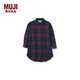 MUJI 大童 法蘭絨 襯衫連衣裙 裙子 兒童童裝 純棉全棉 CB1H4A3A 紅色格紋 140/64A
