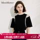 MeetMetro瑪依爾設計感露肩T恤女2025夏新款小眾開(kāi)叉短袖純棉上衣 黑色【現貨閃電發(fā)】 XL