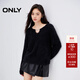 ONLY2025秋季新款軟糯親膚舒適長(cháng)袖V領(lǐng)純色針織衫女|125313019 H1Z黑色 S
