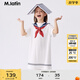 馬·拉?。∕.Latin）/【商場(chǎng)同款】童裝兒童連衣裙夏新款女大童印花裙子 半漂白 130
