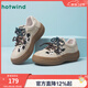 熱風(fēng)（Hotwind）復古百搭德訓鞋通勤女鞋春秋時(shí)尚簡(jiǎn)約豹紋拼色厚底板鞋女運動(dòng)鞋 88米黑 39 245mm