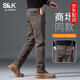 班尼路（Baleno）S&K男士休閑褲2026秋冬新款商務(wù)直筒長(cháng)褲子修身彈力中年加絨長(cháng)褲 咖啡色 常規 33 【腰圍二尺六】