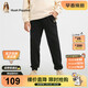 暇步士（Hush Puppies）童裝男童長(cháng)褲春秋大童兒童寬松運動(dòng)褲子衛褲 鉆石黑   160   