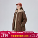 艾萊依（ERAL）冬季新款假兩件羽絨服女連帽寬松時(shí)尚保暖棒球服外套上衣新年衣服 蜜茶棕 M 160【建議110-130斤】