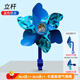 Tooquv 自行車(chē)風(fēng)車(chē)玩具手推車(chē)卡通旋轉大風(fēng)車(chē)兒童滑板車(chē)風(fēng)車(chē)平衡車(chē)裝飾 藍色恐龍通用款【配立桿+短桿】