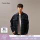 Calvin KleinJeans【帥克衫】春秋男士休閑潮流復古ck寬松磨毛格子襯衫外套 0MD-藍格 L