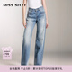 MISS SIXTY【免費改褲】進(jìn)口牛仔面料牛仔褲復古顯瘦百搭女紐扣直筒長(cháng)褲休閑 中藍 XS (23-24碼)