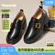 天美意樂(lè )福鞋粗跟學(xué)院英倫皮鞋女單鞋2026春新款 黑色 37