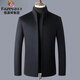 Fazeya恒源祥集團羊絨毛呢立領(lǐng)夾克男桑蠶絲可脫卸鵝絨內膽外套商務(wù)簡(jiǎn)約 藏青色羽絨內膽 XL 180（建議145-165斤）