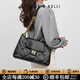 CHARLIE&KELLI CK品牌包包女款2026新款菱格鏈條包單肩斜挎包送女朋友生日禮物 黑色【聯(lián)系客服順豐包郵】