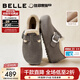 百麗（Belle）周雨彤同款全麥吐司毛里勃肯鞋女冬季商場(chǎng)保暖棉鞋E6V1DDM5預售 灰色-毛里（2代 | 4cm跟高） 38