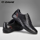 Q ZHIHE男士休閑皮鞋真皮頭層牛皮新款純牛皮軟皮軟底商務(wù)男款運動(dòng)休閑鞋 黑色四季款【正品男鞋】 42 (260mm) 【皮鞋碼】