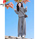 皮爾卡丹（pierre cardin）運動服套裝女春秋冬季學生韓版寬松時尚衛衣闊腿褲休閑兩件套 深灰色套裝(純棉春秋款) L (120--140斤)