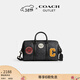 蔻馳（COACH）奧萊男士男包經(jīng)典標志VENTURER 27號大容量旅行手提包通勤 青銅色硬件/炭黑色 混合色
