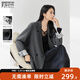 對白（DUIBAI）提花拼接氣質(zhì)西裝外套女2026春季新款高智感寬松休閑西服上衣 深霧灰 M