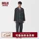 MUJI男式 無(wú)側縫法蘭絨睡衣男士家居服男款純棉套裝25年冬季 FB0ZDC5A 深灰色千鳥(niǎo)格 L (上裝175/100A下裝175/88A)