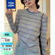 唐獅（TonLion）2025秋季女圓領(lǐng)撞色條紋套頭針織衫溫柔法式百搭減齡韓版休閑毛衣