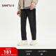 三福（SANFU）2025冬季男士表袋刺繡錐形牛仔褲 都市經(jīng)典合身長(cháng)褲512605 黑色 32