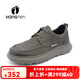 歡騰（HANG TEN）男鞋秋冬新款真牛皮透氣商務(wù)休閑皮鞋男輕便軟底通勤風(fēng)帆船鞋子男 灰色（皮鞋碼） 41