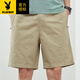 花花公子（PLAYBOY）100%純棉夏季款外穿寬松五分休閑西裝短褲男士中褲子男夏天 512土黃 XL 建議135-150斤