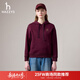 哈吉斯（HAZZYS）女裝 2025秋季新款女士寬松落肩純色連帽衛衣女ABTSE0CCE06 酒紅色WN S (155/80A 36)