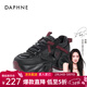 達芙妮老爹鞋女百搭2026春季新款休閑鞋厚底增高女生學(xué)生ins 黑紅-單里 38 標準碼