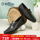 金利來(lái)（Goldlion）男鞋豆豆鞋春季皮鞋男時(shí)尚男士皮鞋商務(wù)休閑鞋柔軟樂(lè )福鞋男 黑色（偏大一碼） 41