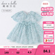 戴維貝拉（DAVE＆BELLA）女裙連衣裙裙子夏天女兒童裙子夏寶寶夏裝女童公主裙子嬰兒小女孩 藍色 100 cm（建議身高90-100cm）