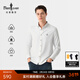 比音勒芬【香氛面料】秋季襯衣通勤休閑親膚舒適刺繡logo男士長(cháng)袖襯衫 28米白 L （105）