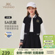 英氏（YEEHOO）女童套裝兒童棒球服裙子兩件裝中大童裝休閑學(xué)院風(fēng)春裝 黑色 140