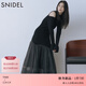 SNIDEL2025秋冬新品優(yōu)雅圓領(lǐng)露肩喇叭袖針織魚(yú)尾連衣裙SWNO255083 黑色 均碼