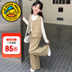 G.duck童裝女童春裝套裝2025新款韓版兒童西裝春秋季女孩衣服馬甲三件套 卡其色 140 尺碼9~10歲【130-140cm】cm